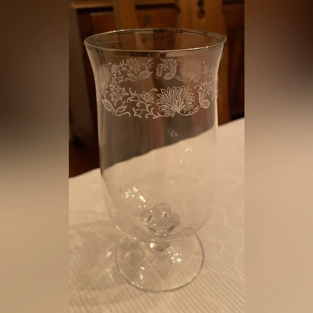 Lenox Vintage White Echo Platinum Trim Replacement Iced Tea Glass 6 3/8”, NWOT